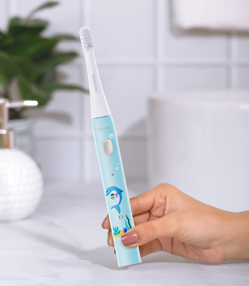 Kid-Friendly Combo KSB200 Kids Sonic Rechargeable Electric Toothbrush with 2 Extra Brush Heads