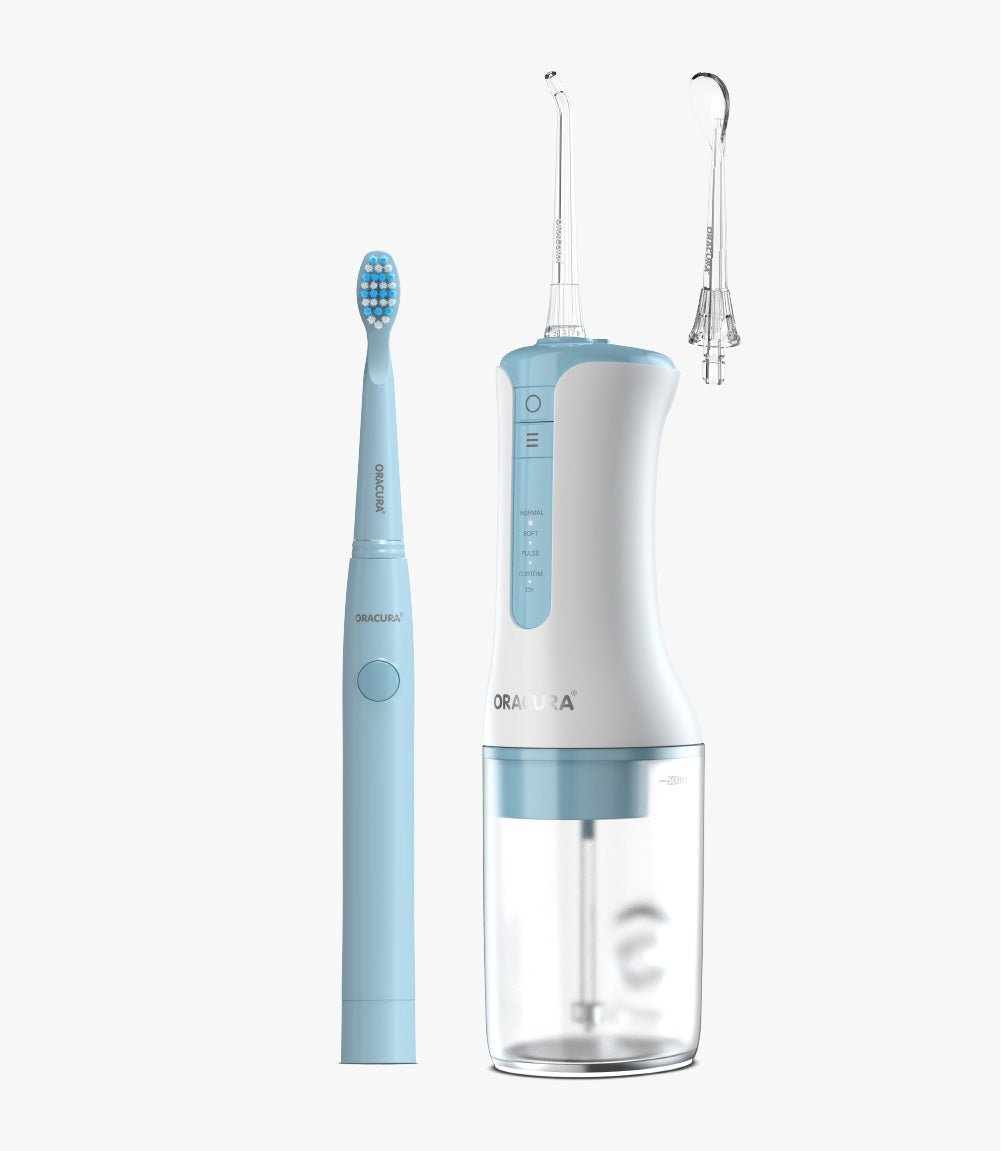 Combo OC300 Smart Pro Water Flosser LITE & SB100 Sonic Lite Battery Operated Electric Toothbrush