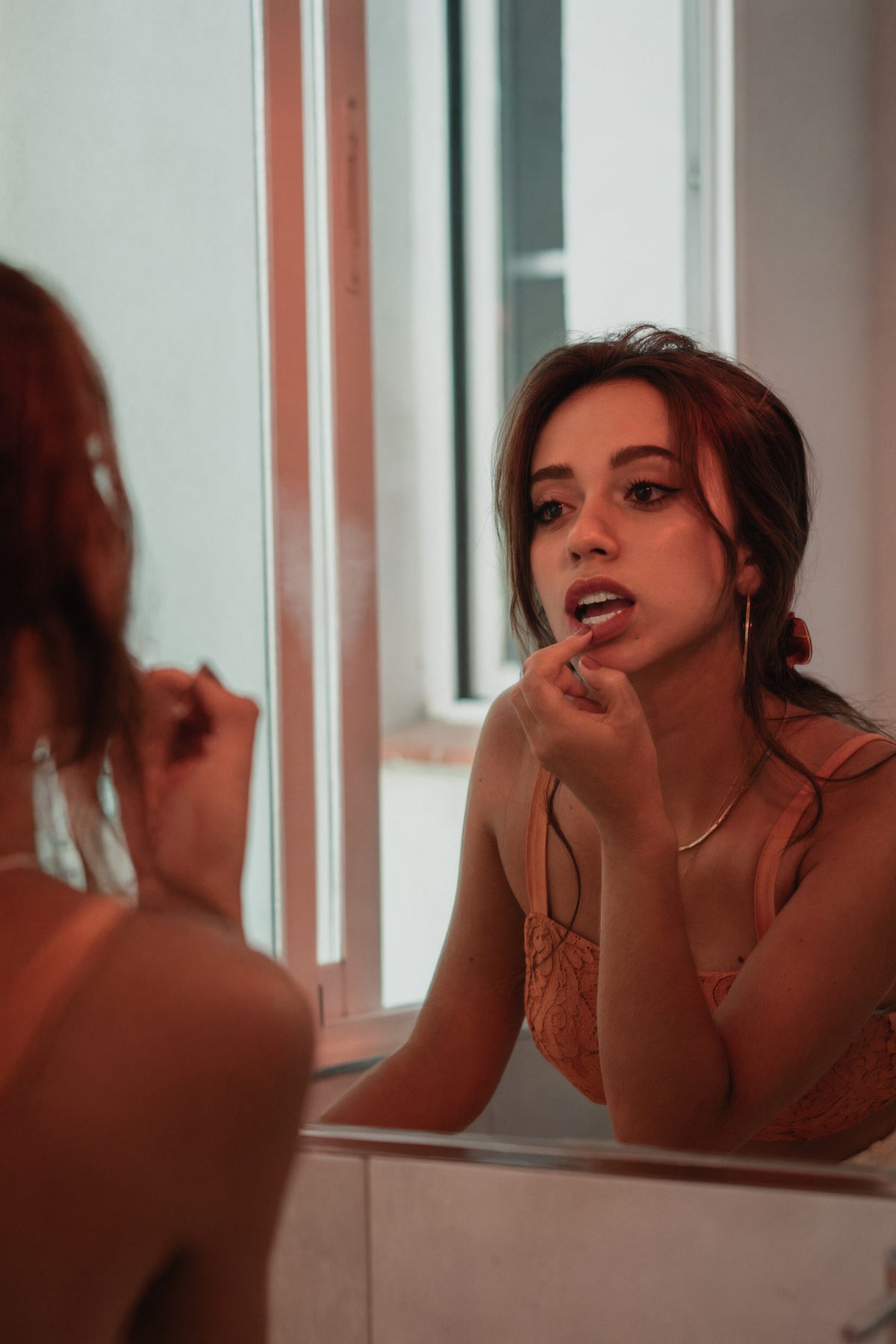 Flossing between teeth
