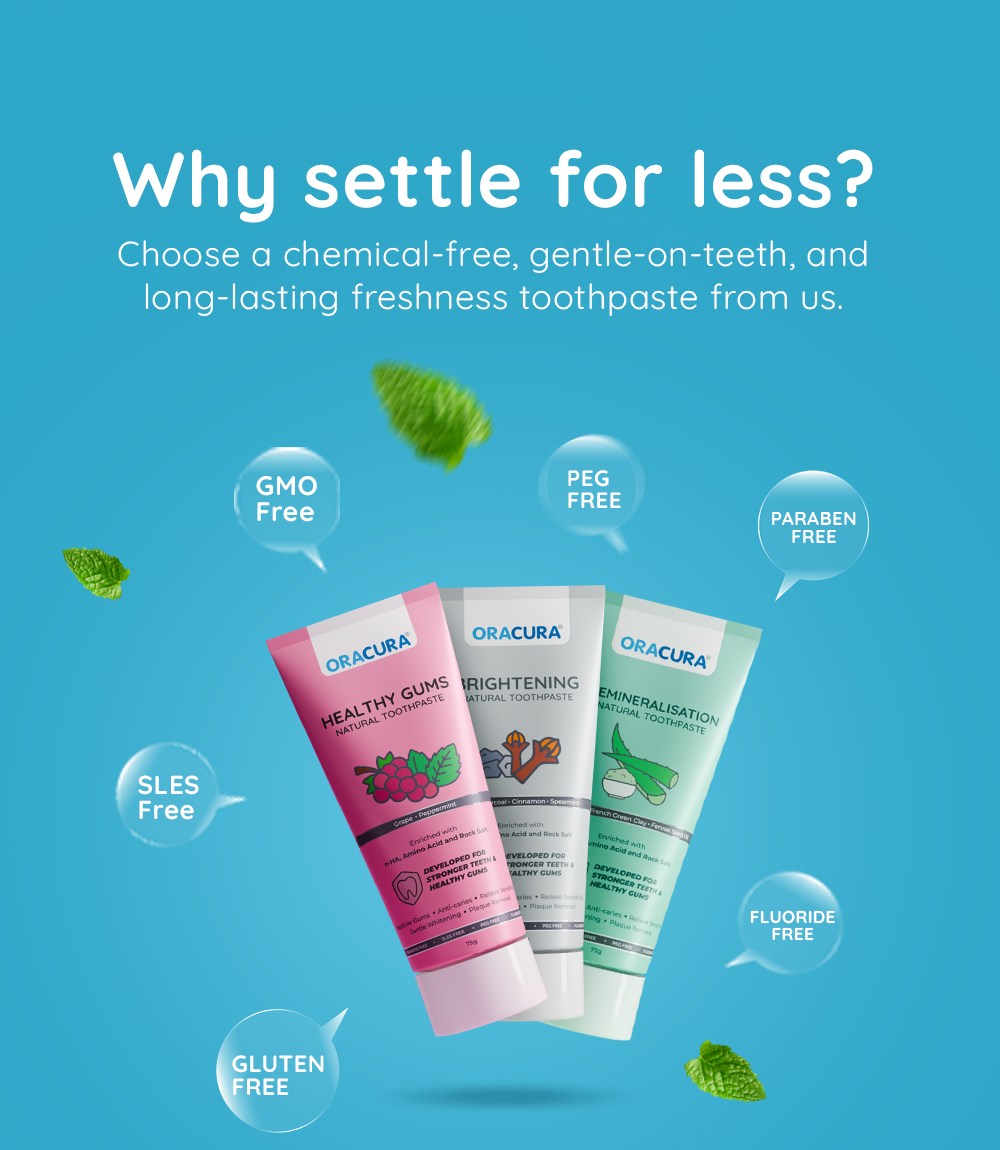 ORACURA Natural Toothpaste (Pack of 3)