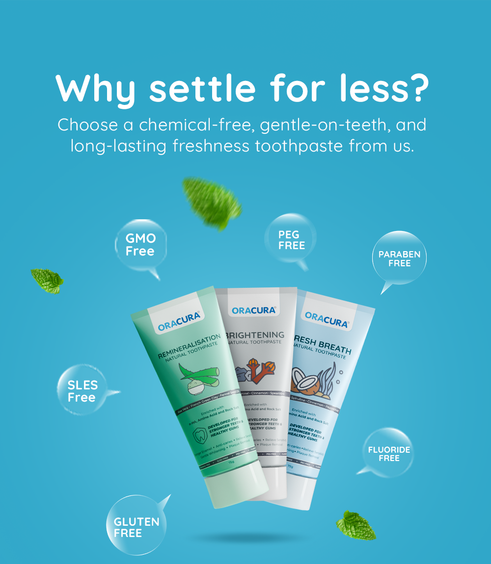 ORACURA Natural Toothpaste (Pack of 3)