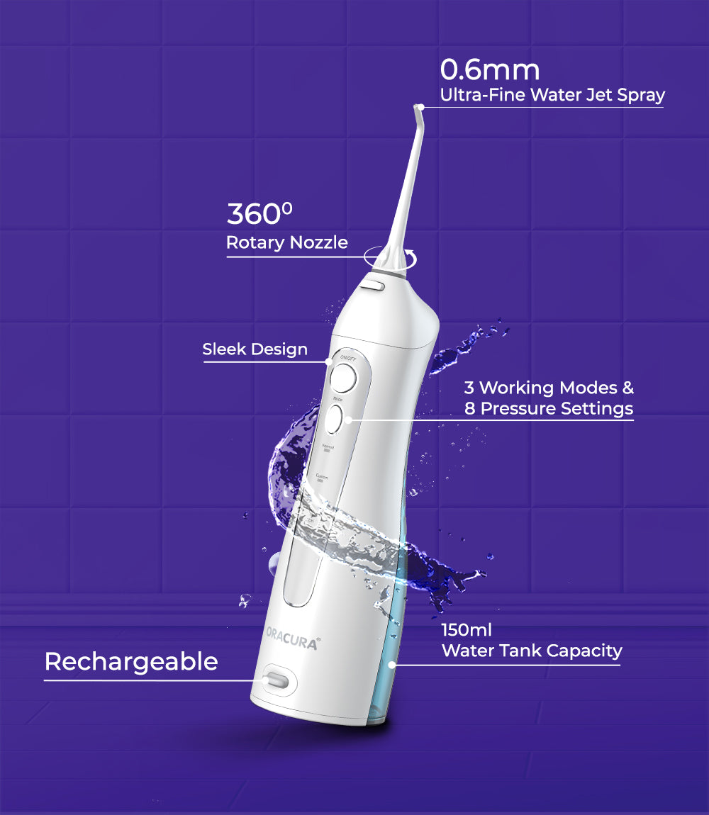 ORACURA® OC150 Smart Water Flosser + OB100 Oscillating Electric Toothbrush Combo