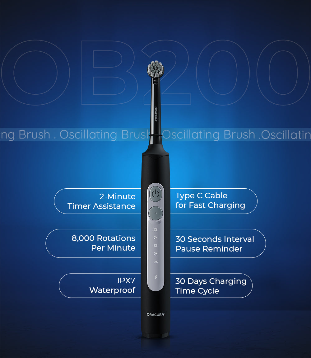 Spin Duo of OB200 Rechargeable Electric Toothbrush & Natural Toothpaste Combo