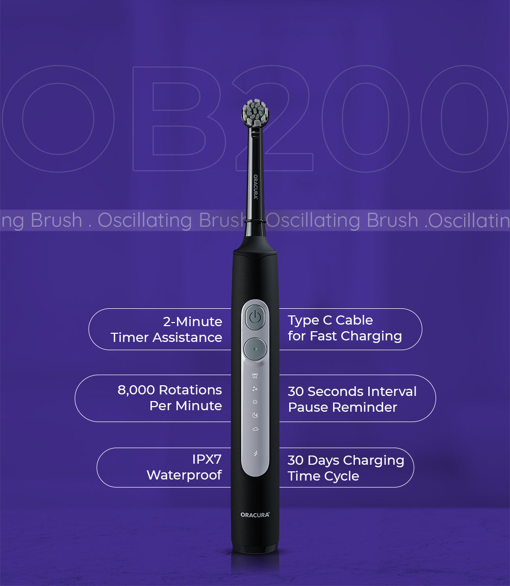 ORACURA® OC180 Smart Water Flosser + OB200 Oscillating Rechargeable Electric Toothbrush Combo