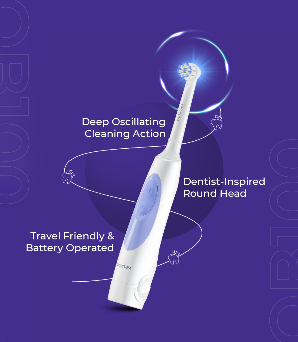OB100 Battery Operated Oscillating Electric Toothbrush
