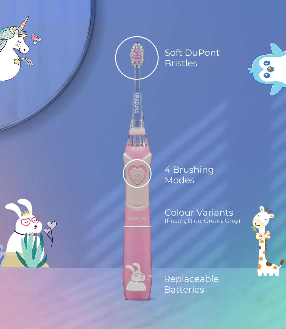 Kid-Friendly Combo KSB100 Kids Sonic Electric Toothbrush
