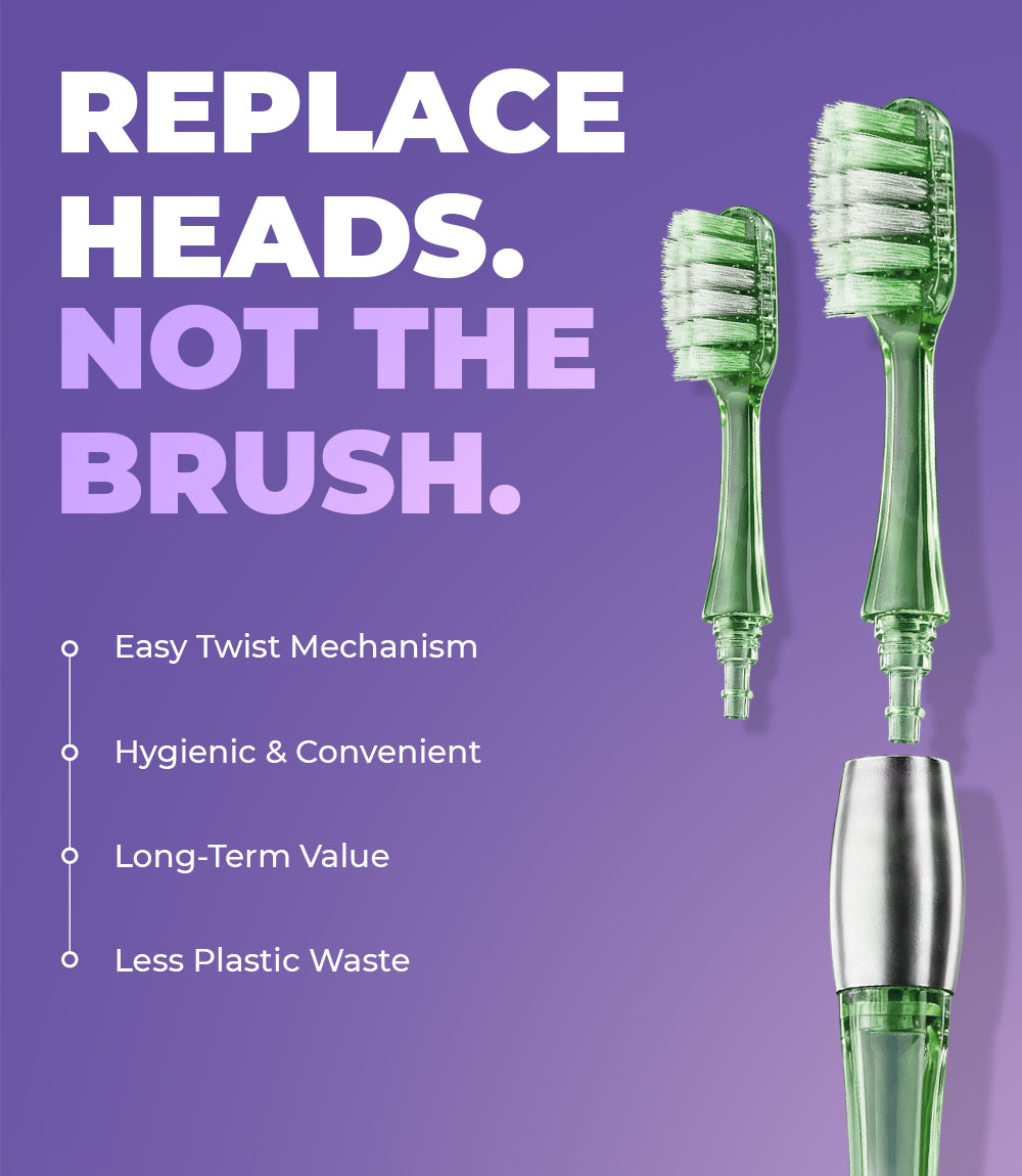 MB100 Replaceable Brushheads Manual Toothbrush