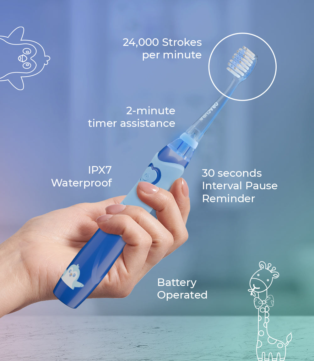 Adult & Kid Sonic Electric Brushes Combo SB100 & KSB100 (Battery Operated)