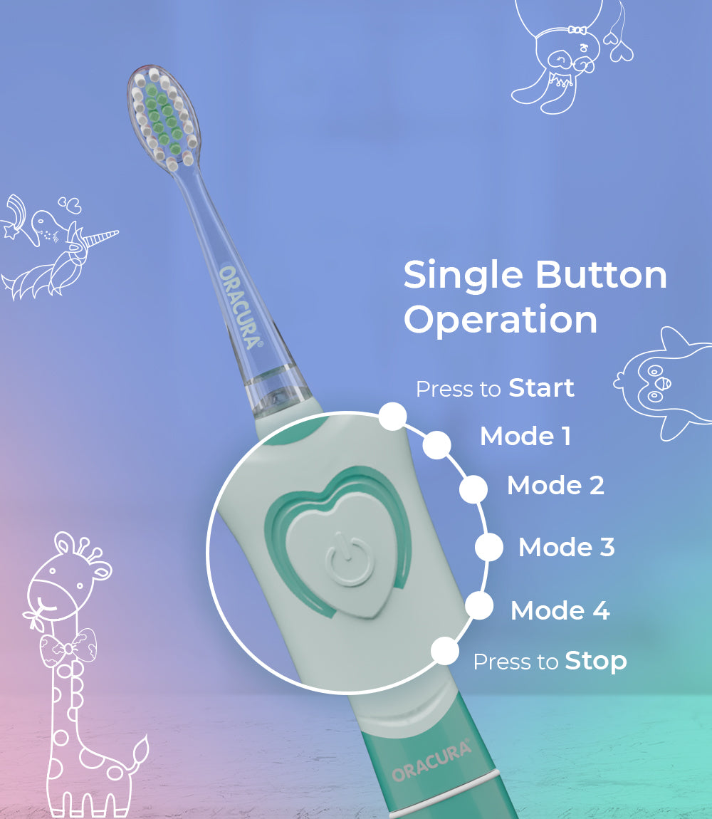 Kid-Friendly Combo KSB100 Kids Sonic Electric Toothbrush