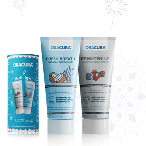 Natural Toothpaste: Brightening (Charcoal) & Fresh Breath (Coconut) Pack of 2 - 75g each