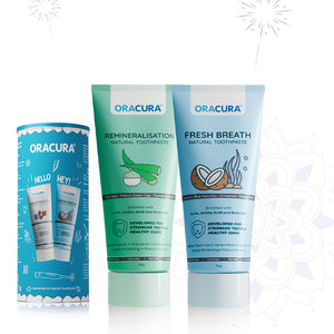 Natural Toothpaste: Fresh Breath (Coconut) & Remineralisation (Aloe vera) Pack of 2 - 75g each