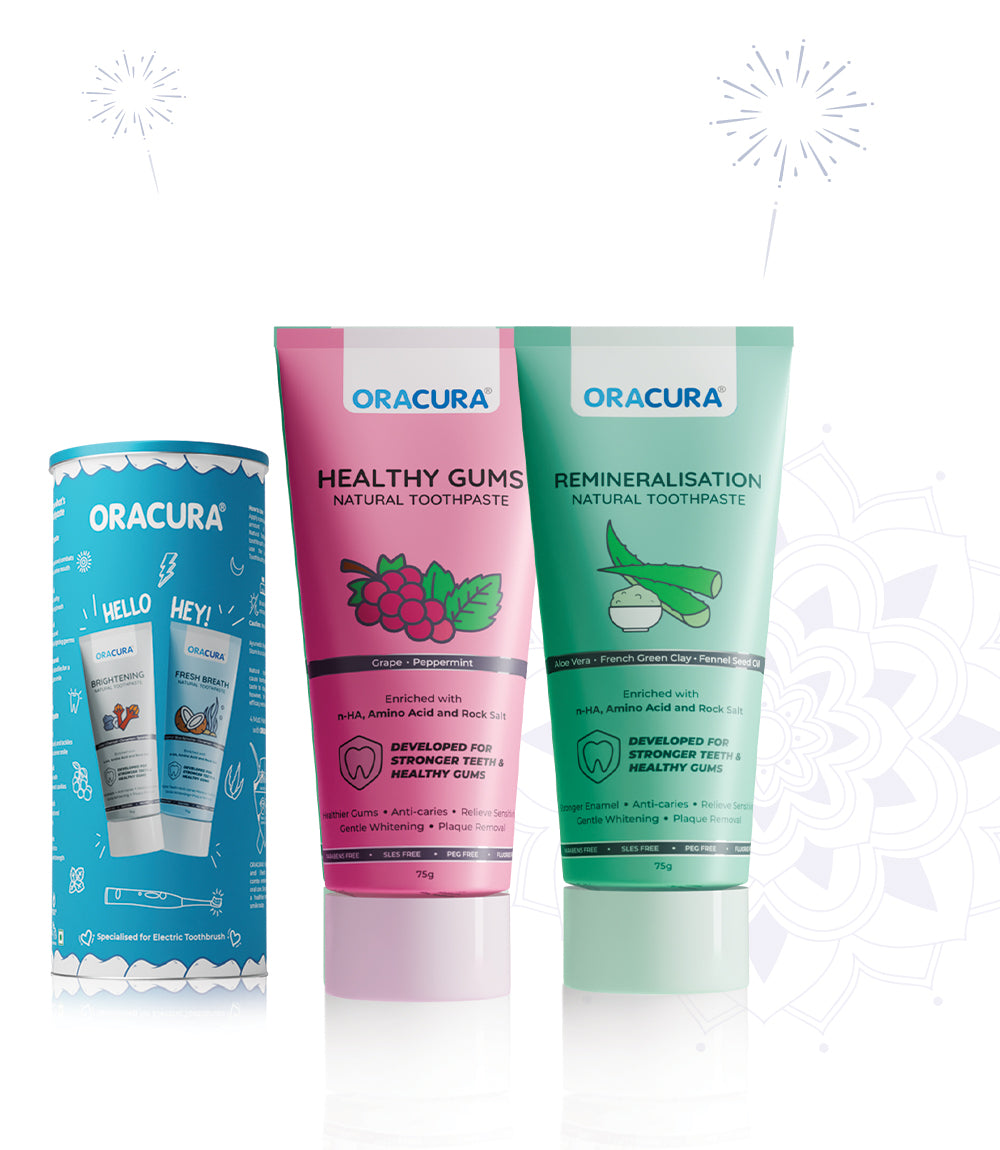 Natural Toothpaste: Healthy Gums (Grape) & Remineralisation (Aloe vera) Pack of 2 - 75g each