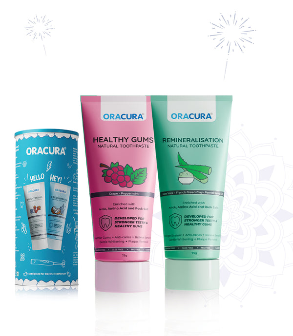 Natural Toothpaste: Healthy Gums (Grape) & Remineralisation (Aloe vera) Pack of 2 - 75g each
