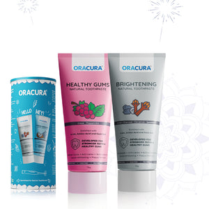 Natural Toothpaste: Brightening (Charcoal) & Healthy Gums (Grape) Pack of 2 - 75g each
