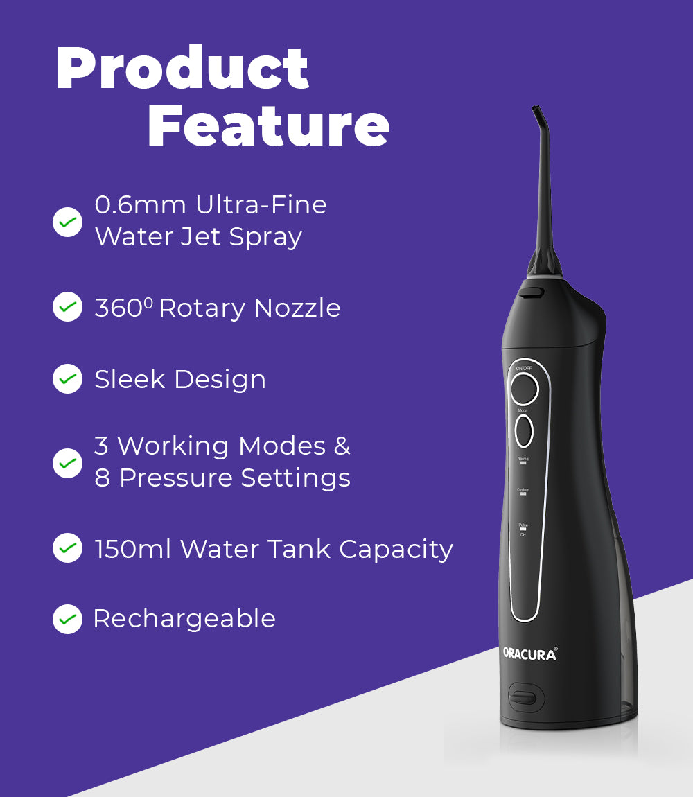ORACURA® OC150 Smart Water Flosser + OB100 Oscillating Electric Toothbrush Combo