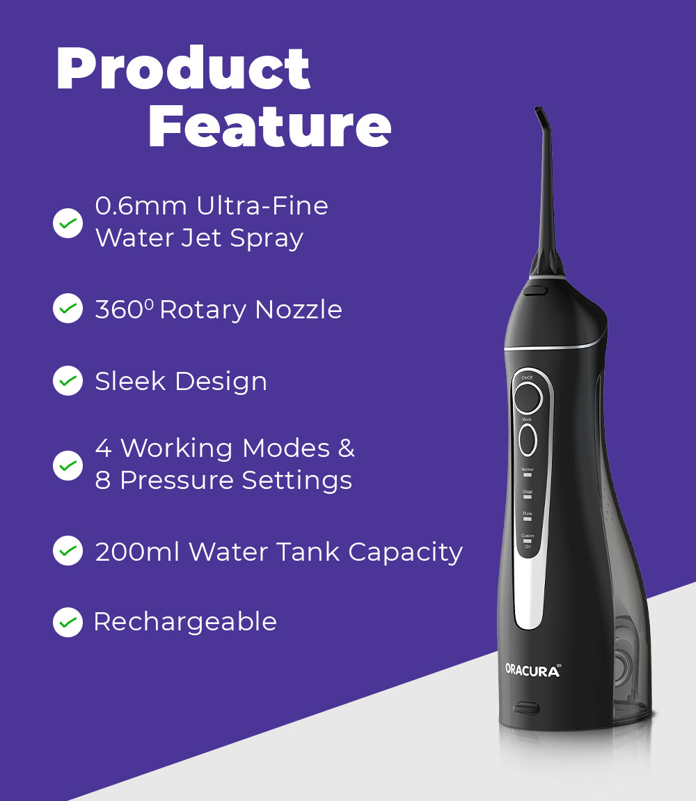 ORACURA® OC200 Smart Plus Water Flosser + OB200 Oscillating Rechargeable Electric Toothbrush Combo