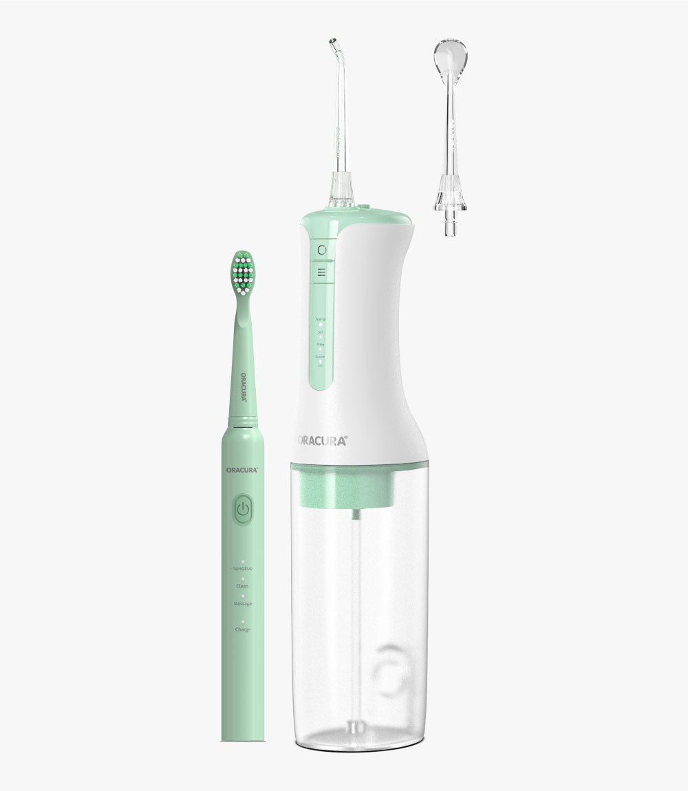 ORACURA® Daily Care Combo OC300 Smart Pro Water Flosser LITE & SB200 Sonic Lite Electric Rechargeable Toothbrush