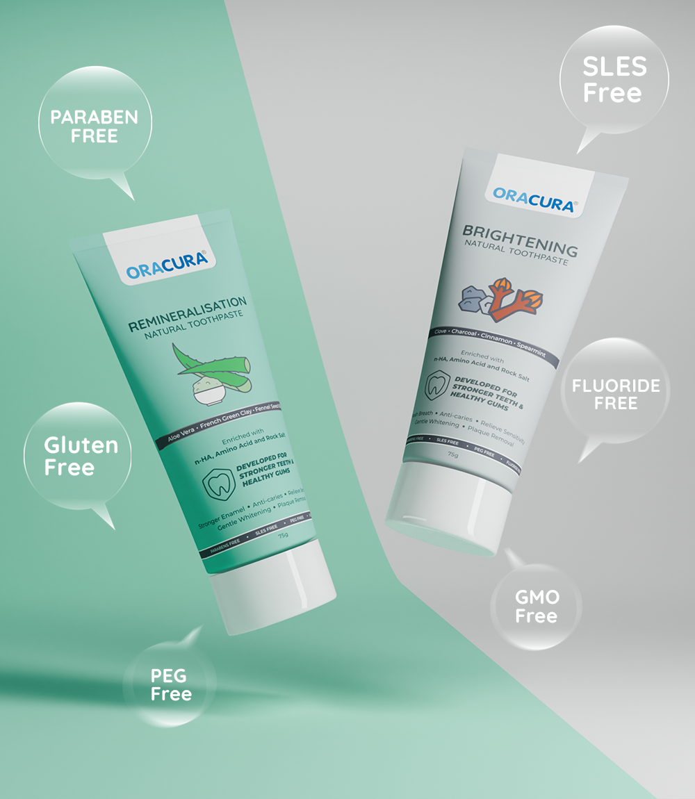 Natural Toothpaste: Brightening (Charcoal) & Remineralisation (Aloe vera) Pack of 2 - 75g each