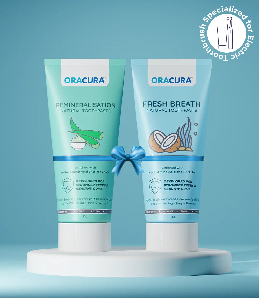 Natural Toothpaste: Fresh Breath (Coconut) & Remineralisation (Aloe vera) Pack of 2 - 75g each