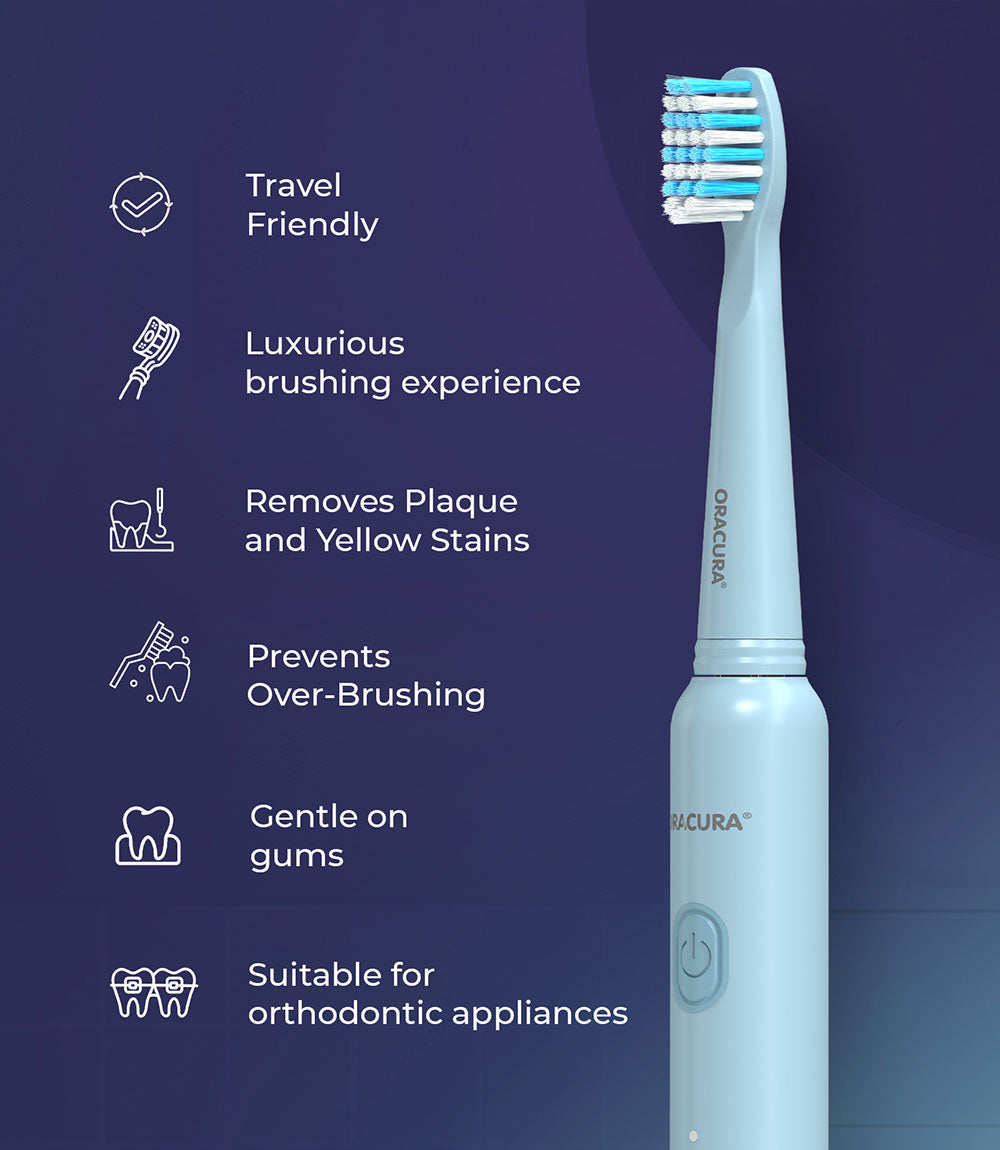Sonic Duo of SB200 Electric Toothbrush & Natural Toothpaste with 2 Brush heads Combo