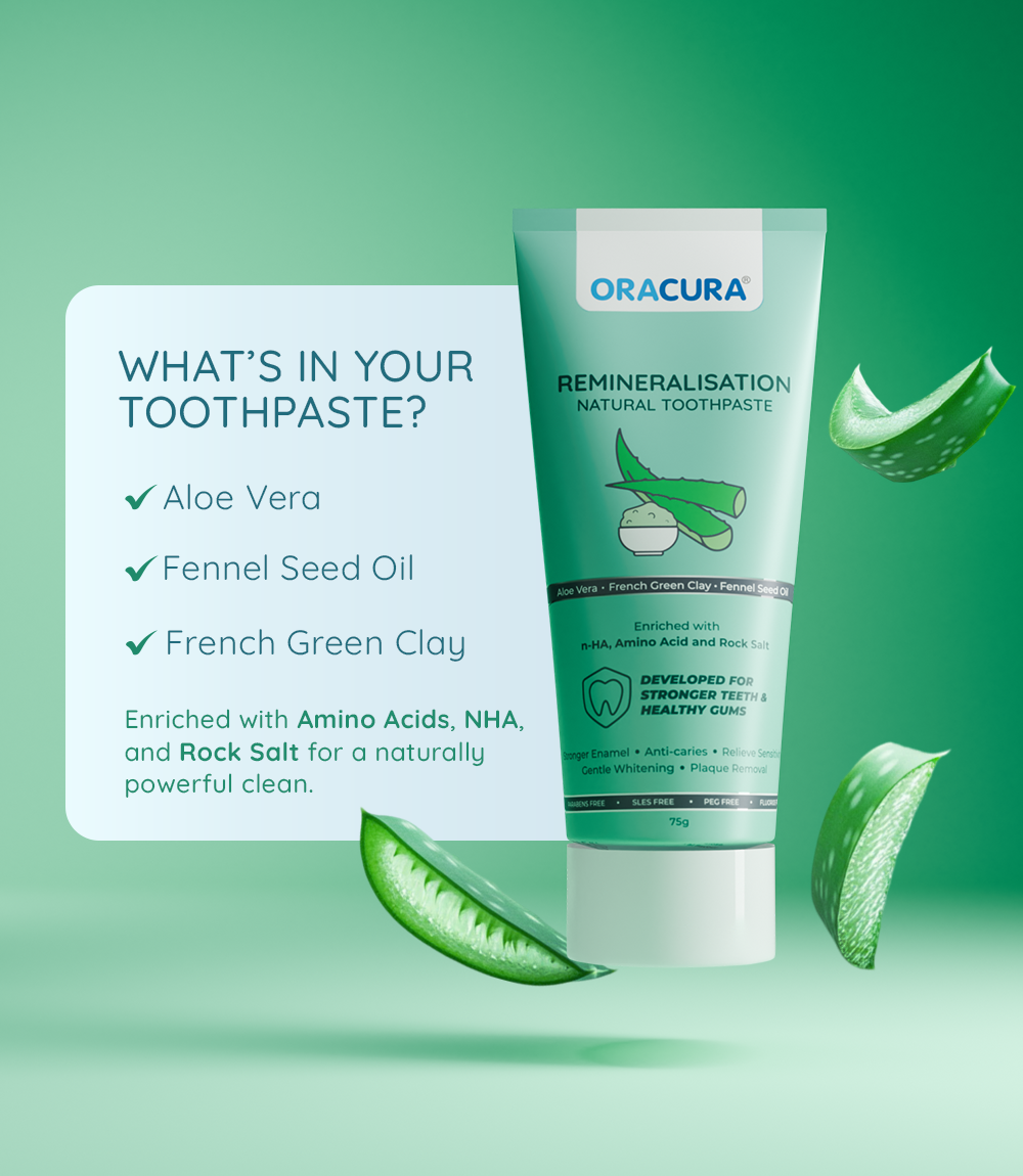 Natural Toothpaste: Healthy Gums (Grape) & Remineralisation (Aloe vera) Pack of 2 - 75g each
