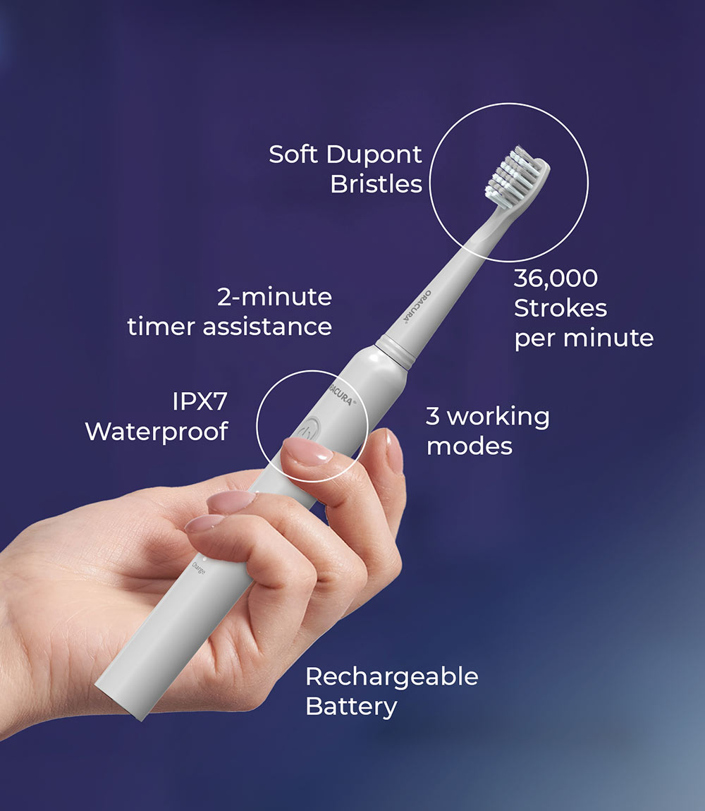 Sonic Duo of SB200 Electric Toothbrush & Natural Toothpaste with 2 Brush heads Combo