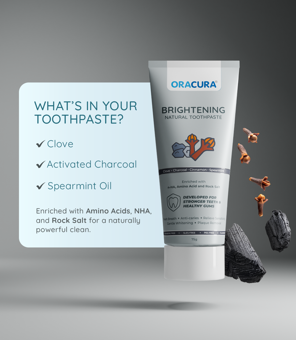 Natural Toothpaste: Brightening (Charcoal) & Remineralisation (Aloe vera) Pack of 2 - 75g each