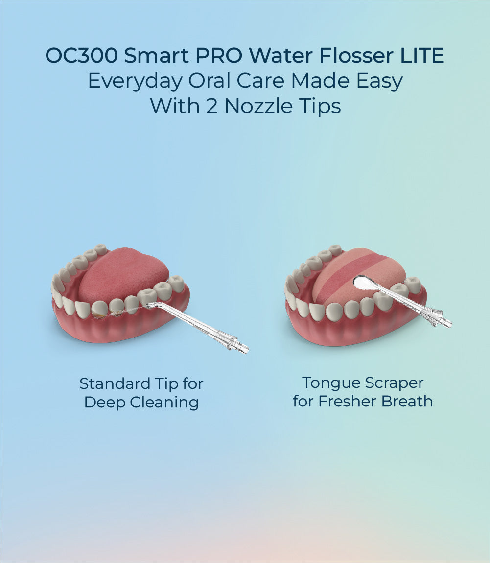 ORACURA® Daily Care Combo OC300 Smart Pro Water Flosser LITE & SB200 Sonic Lite Electric Rechargeable Toothbrush