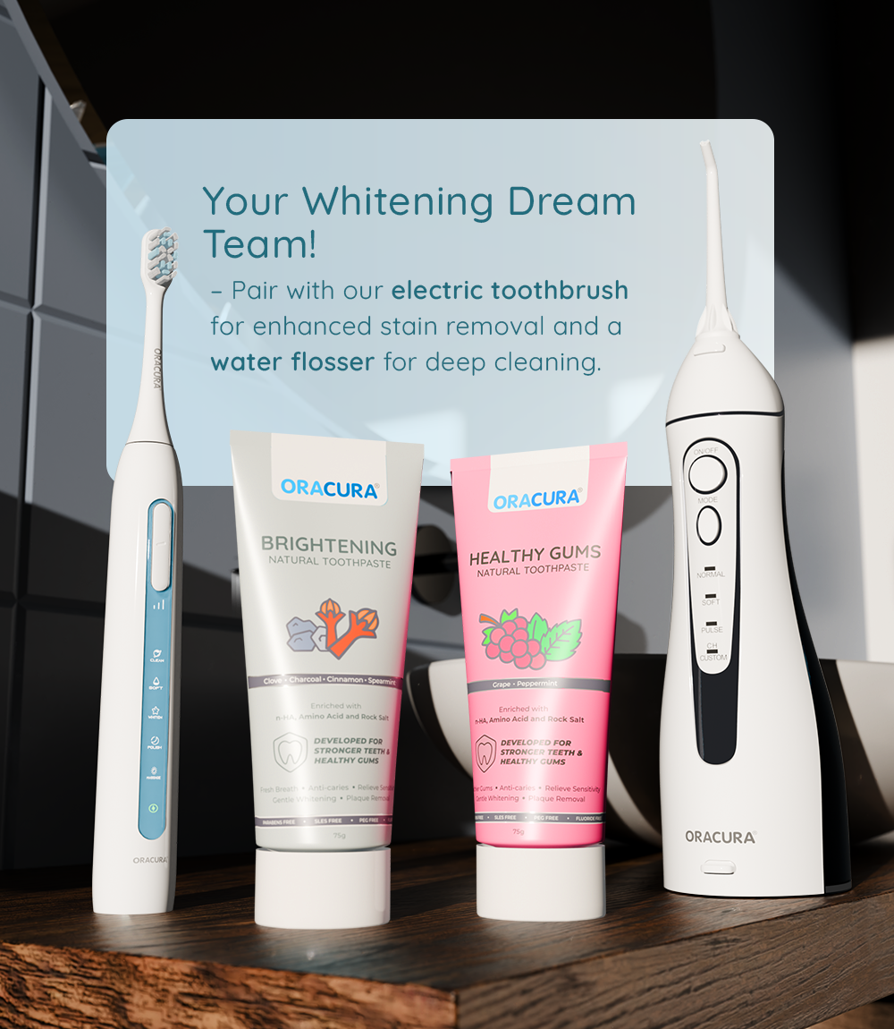 Natural Toothpaste: Brightening (Charcoal) & Healthy Gums (Grape) Pack of 2 - 75g each