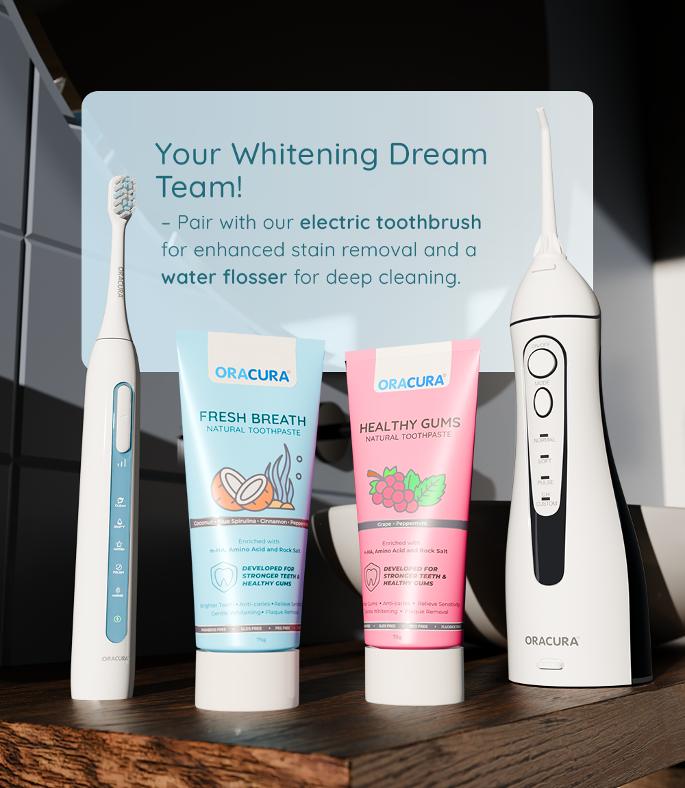 Natural Toothpaste: Fresh Breath (Coconut) & Healthy Gums (Grape) Pack of 2 - 75g each