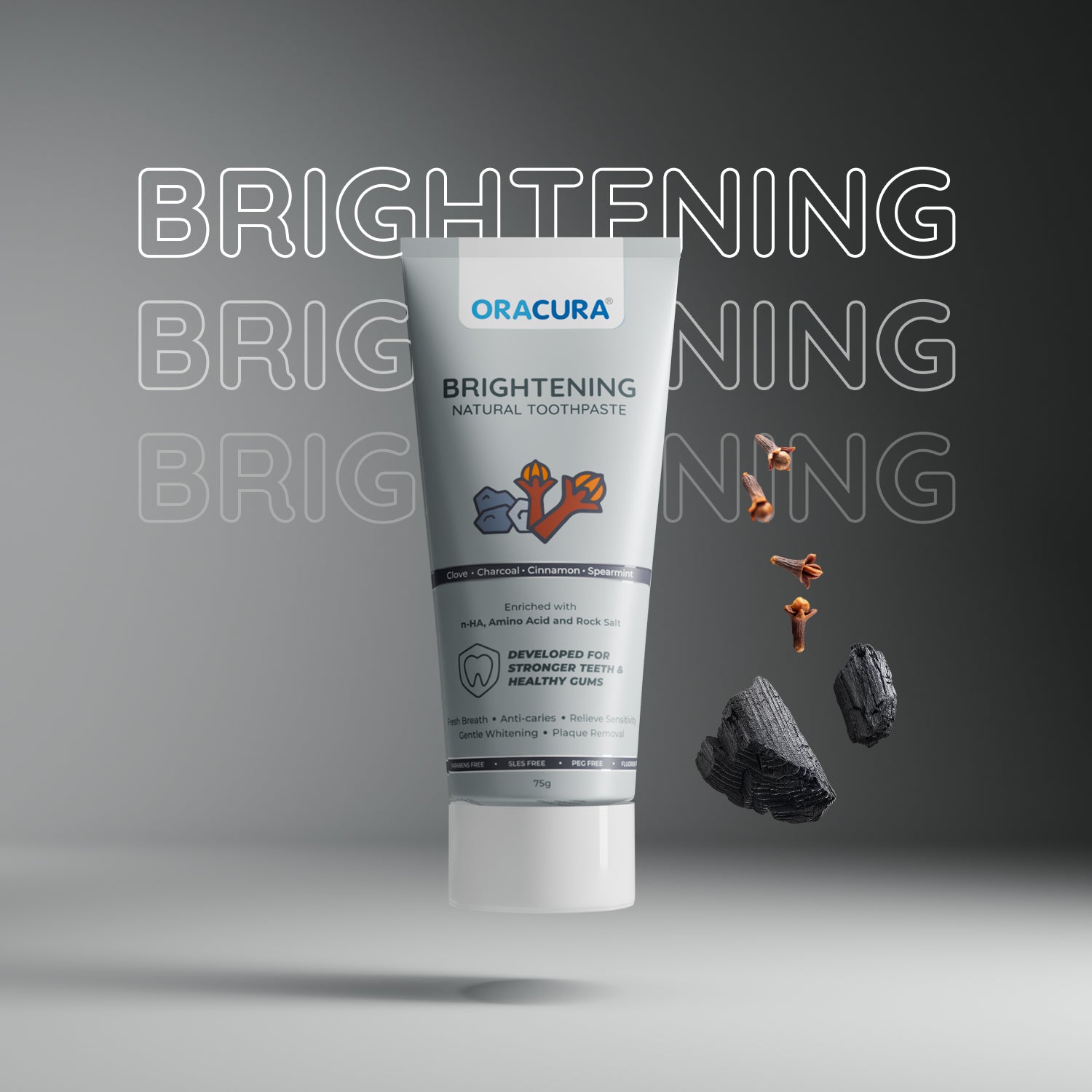 ORACURA Brightening Natural Toothpaste (Charcoal)