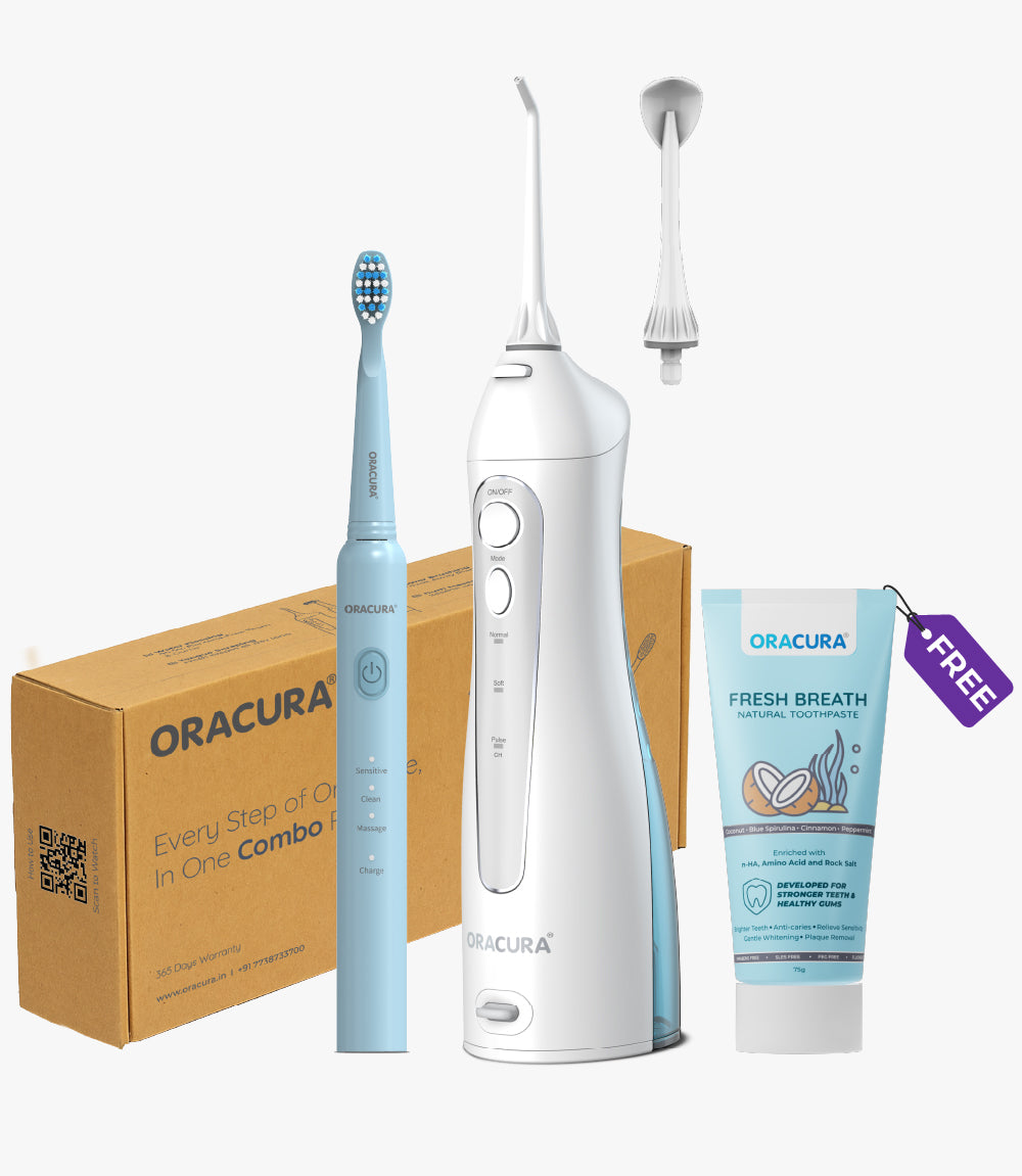 OC150 LITE Smart Water Flosser®, SB200 LITE Rechargeable Electric Toothbrush (Free Hydroxyapatite Toothpaste)
