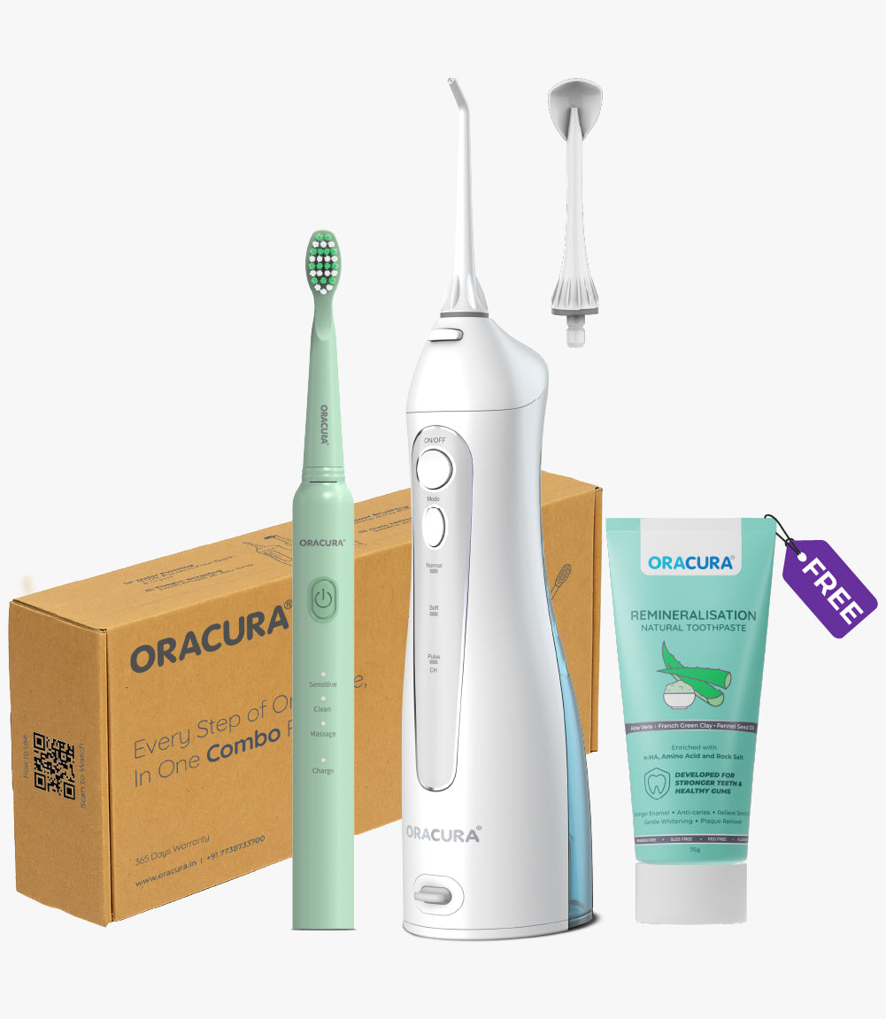 OC150 LITE Smart Water Flosser®, SB200 LITE Rechargeable Electric Toothbrush (Free Hydroxyapatite Toothpaste)