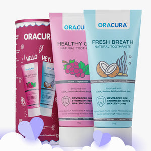Natural Toothpaste: Fresh Breath (Coconut) & Healthy Gums (Grape) Pack of 2 - 75g each