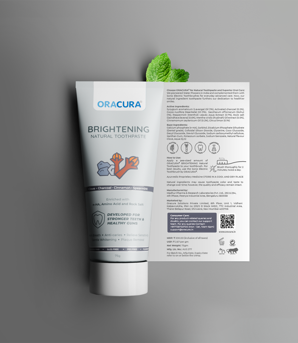 ORACURA Brightening Natural Toothpaste (Charcoal)