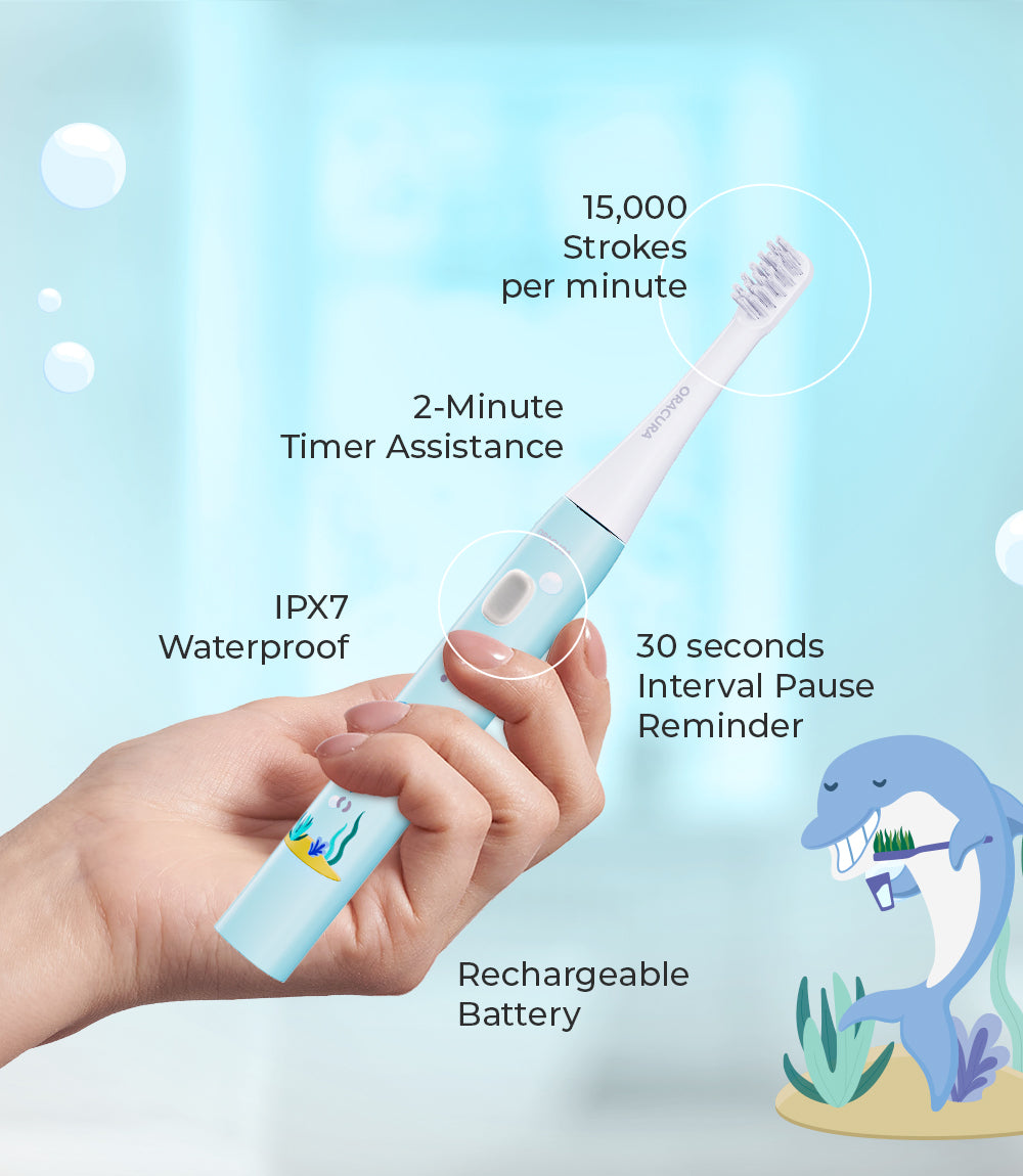 Kid-Friendly Combo KSB200 Kids Sonic Rechargeable Electric Toothbrush SP