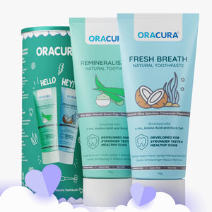 Natural Toothpaste: Fresh Breath (Coconut) & Remineralisation (Aloe vera) Pack of 2 - 75g each