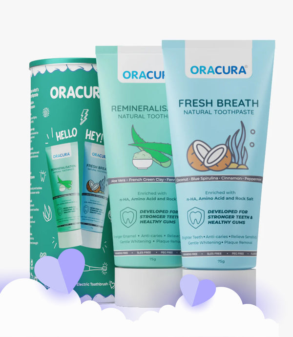 Natural Toothpaste: Fresh Breath (Coconut) & Remineralisation (Aloe vera) Pack of 2 - 75g each