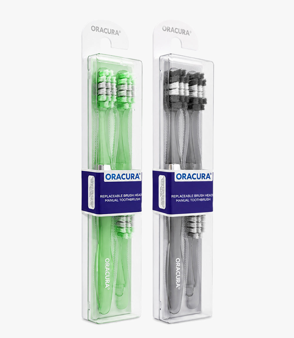 MB100 Replaceable Brushheads Manual Toothbrush - Pack of 2