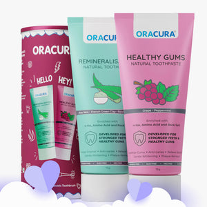 Natural Toothpaste: Healthy Gums (Grape) & Remineralisation (Aloe vera) Pack of 2 - 75g each