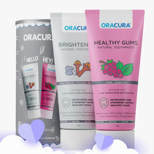 Natural Toothpaste: Brightening (Charcoal) & Healthy Gums (Grape) Pack of 2 - 75g each