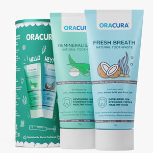 Natural Toothpaste: Fresh Breath (Coconut) & Remineralisation (Aloe vera) Pack of 2 - 75g each