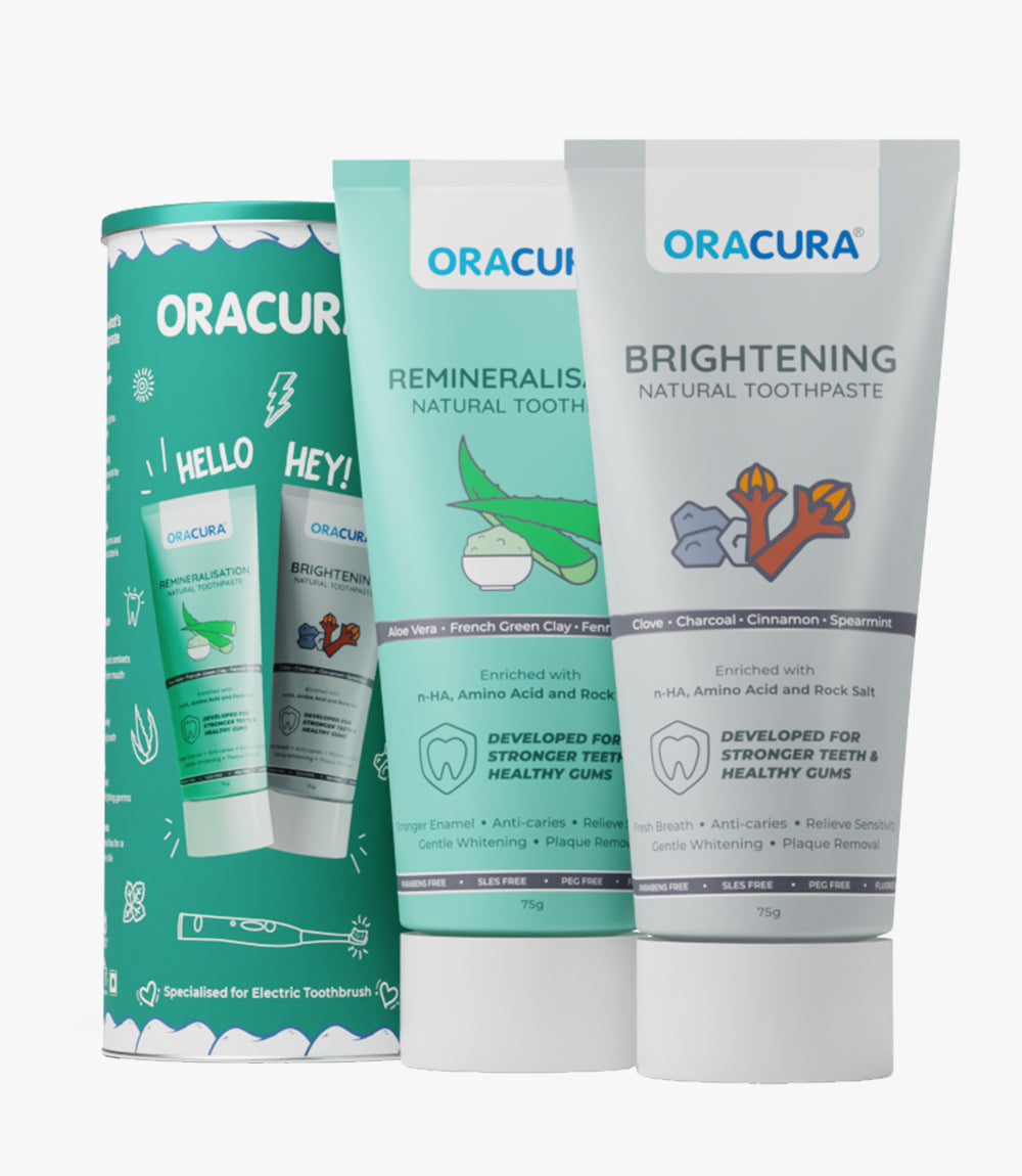 Natural Toothpaste: Brightening (Charcoal) & Remineralisation (Aloe vera) Pack of 2 - 75g each