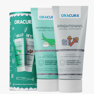 Natural Toothpaste: Brightening (Charcoal) & Remineralisation (Aloe vera) Pack of 2 - 75g each
