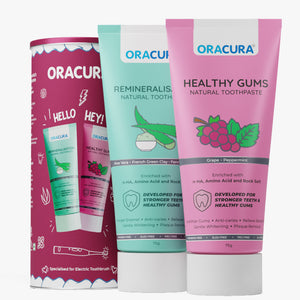 Natural Toothpaste: Healthy Gums (Grape) & Remineralisation (Aloe vera) Pack of 2 - 75g each