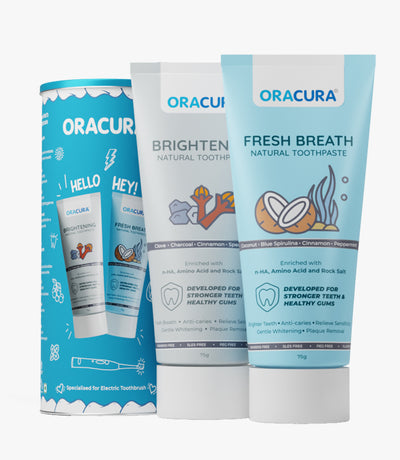 Natural Toothpaste: Brightening (Charcoal) & Fresh Breath (Coconut) Pack of 2 - 75g each