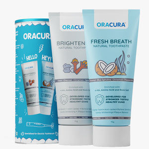 Natural Toothpaste: Brightening (Charcoal) & Fresh Breath (Coconut) Pack of 2 - 75g each