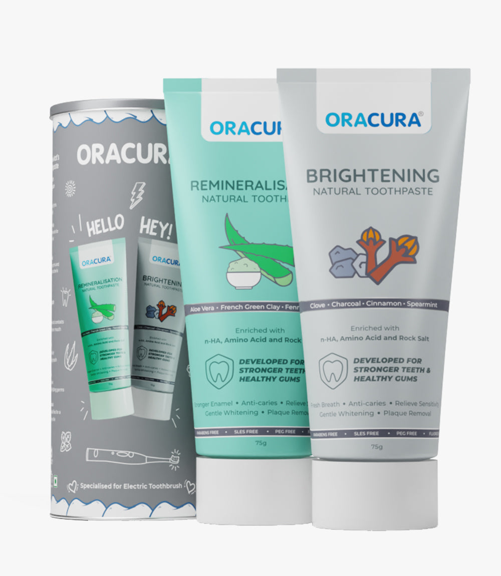 Natural Toothpaste: Brightening (Charcoal) & Remineralisation (Aloe vera) Pack of 2 - 75g each