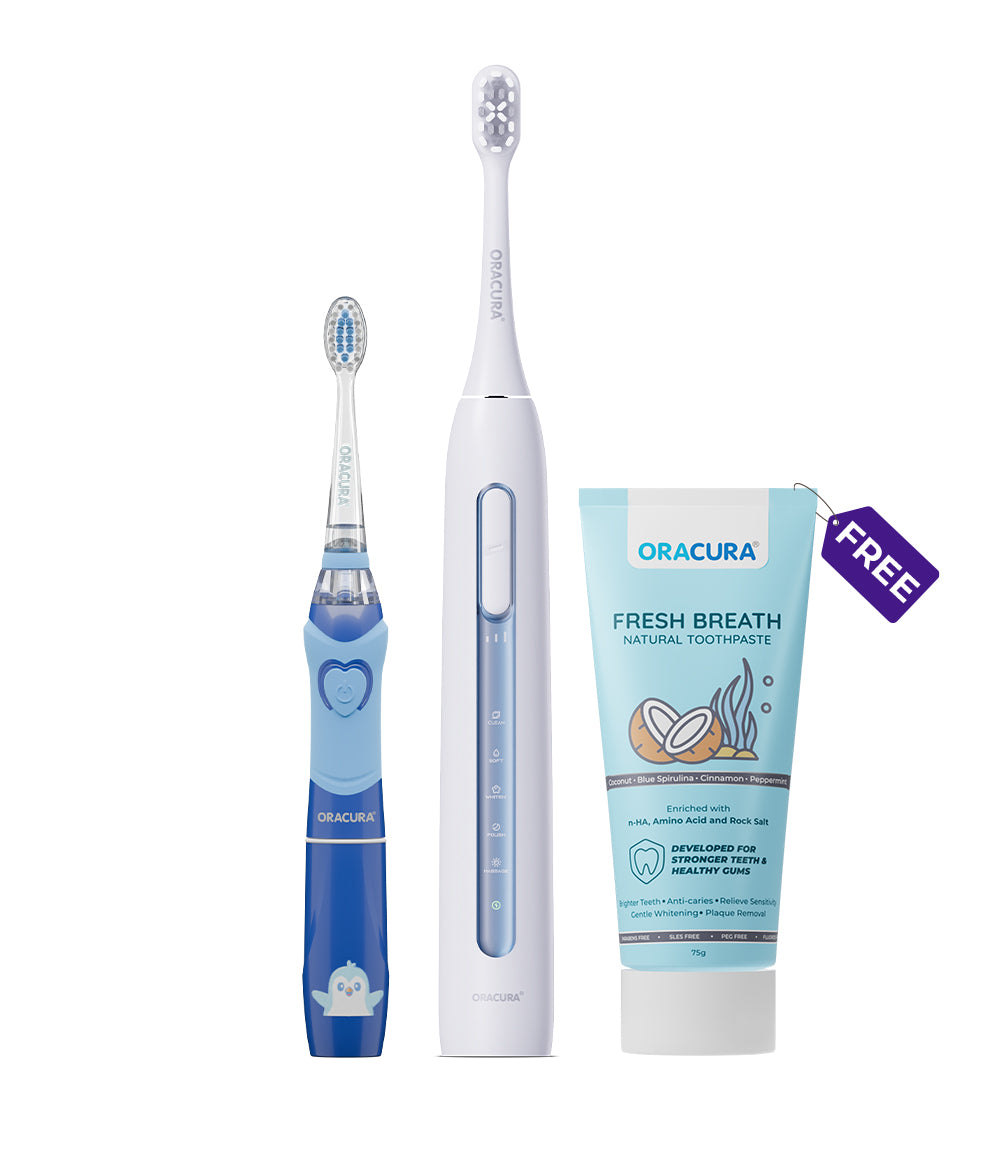 SB300 Sonic Smart® Electric Rechargeable Toothbrush, KSB100 Kids Sonic Electric Toothbrush & Natural Toothpaste Combo