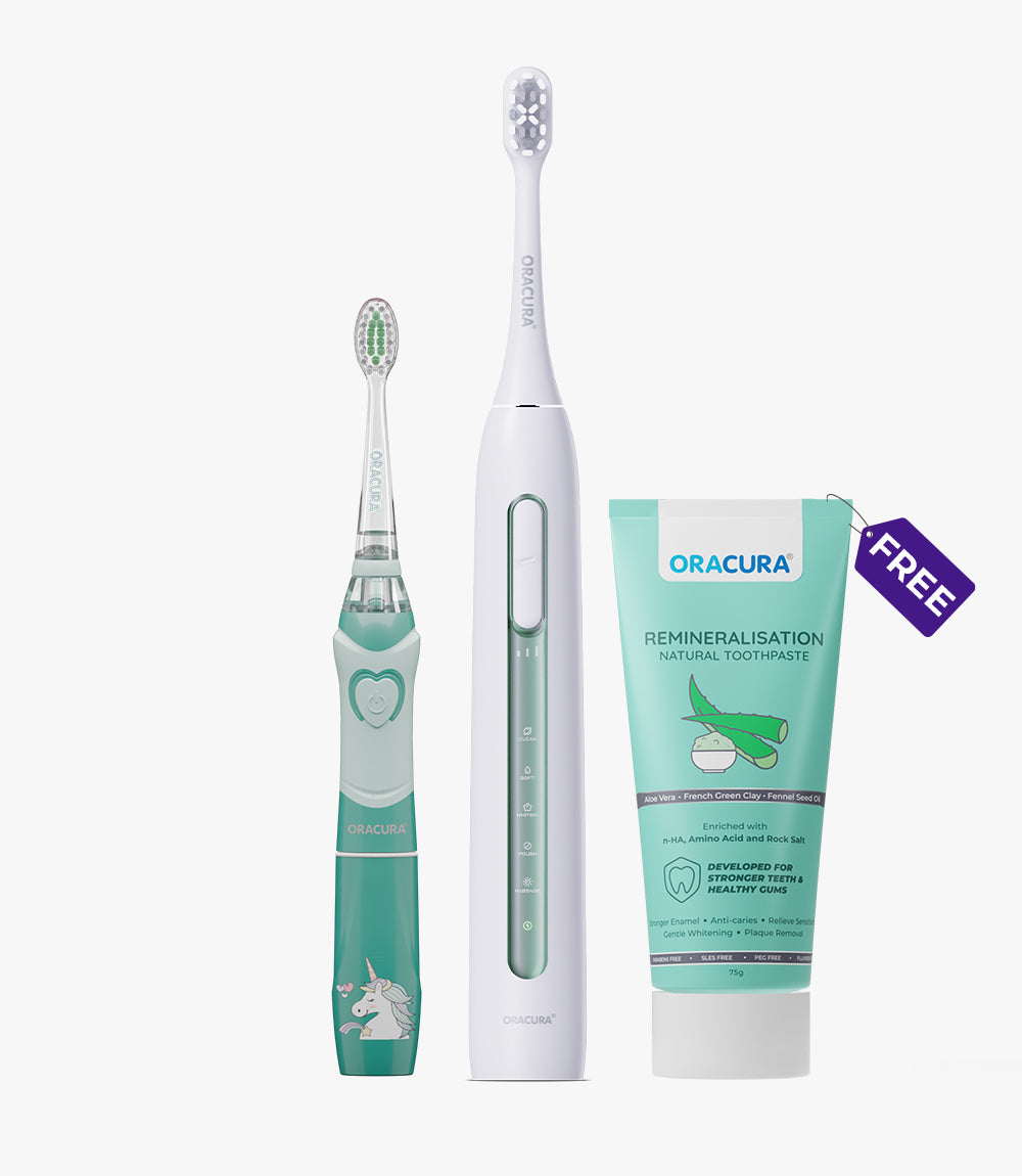 SB300 Sonic Smart® Electric Rechargeable Toothbrush, KSB100 Kids Sonic Electric Toothbrush & Natural Toothpaste Combo